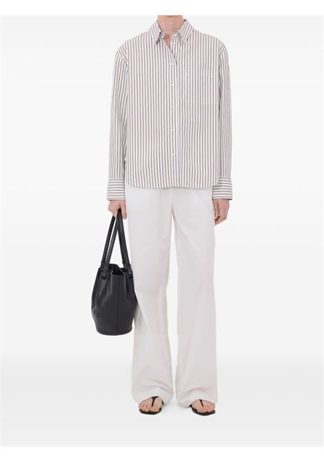 maud oversized shirt woman red and light blue LOULOU DE SAISON | MAUDDARK RED/LIGHT BLUE
